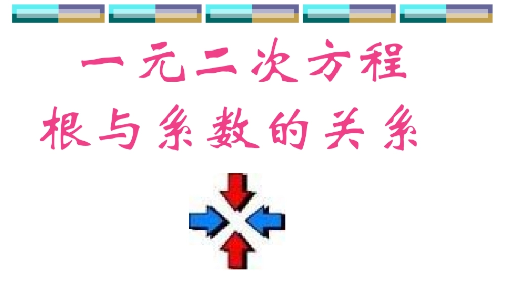 一元二次方程根与系数的关系(1)