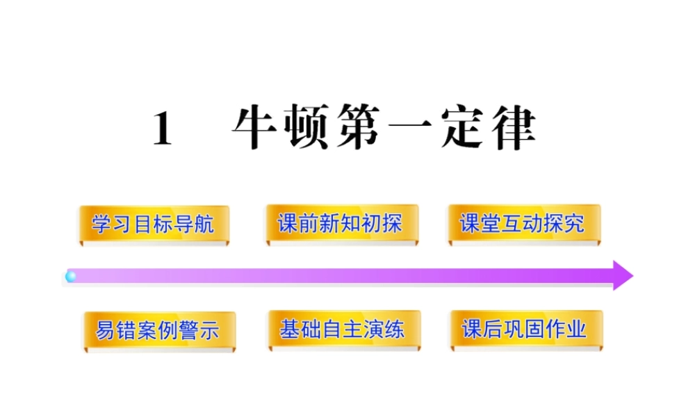 高中物理全程学习方略配套课件牛顿第一定律人教版必修