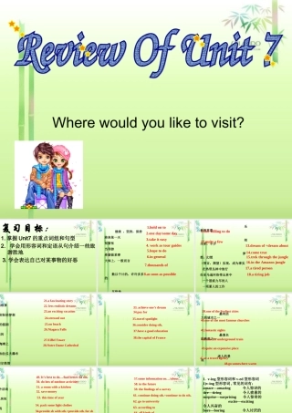 新目标九年级Unit7复习课件