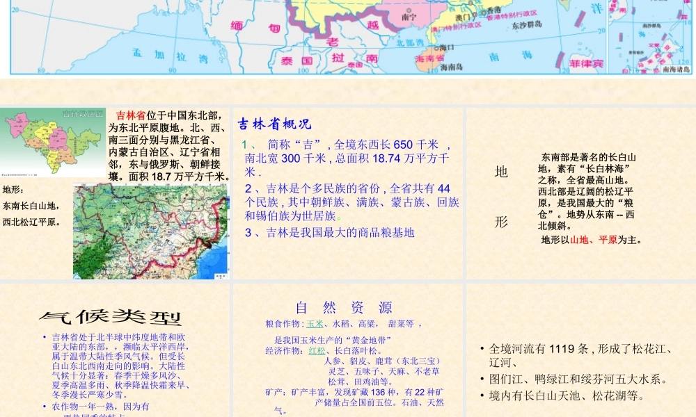 八年级地理下册_雪原林海-吉林课件_湘教版