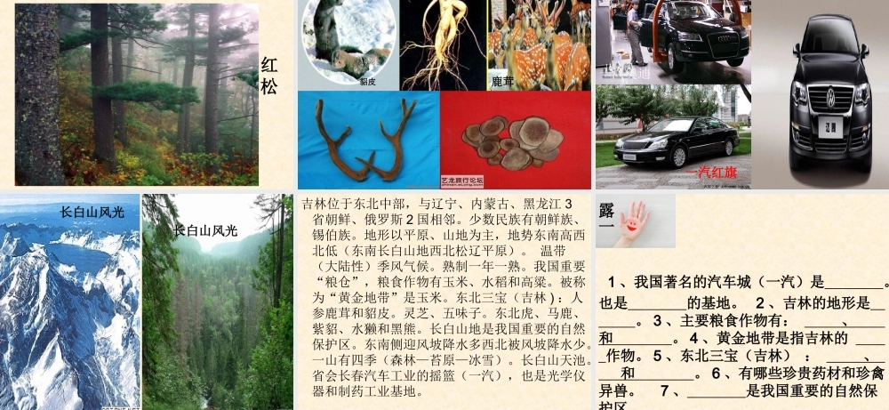 八年级地理下册_雪原林海-吉林课件_湘教版