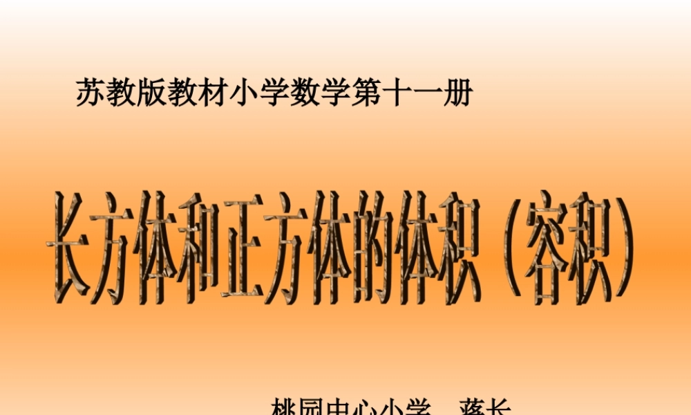 长方体和正方体的体积(容积)