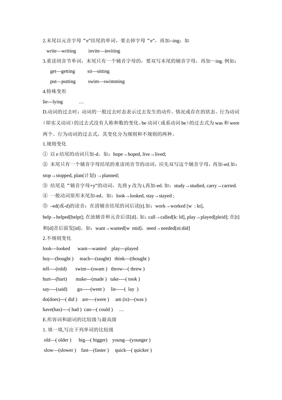 六年级小学英语复习提纲_第2页