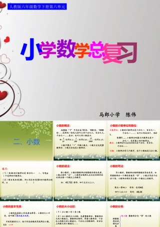 人教版六年级数学下册第六单元第二课时_数和代数—小数 (2)