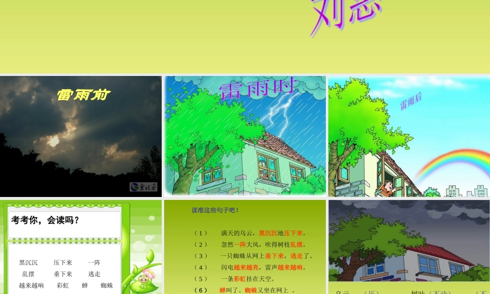 新课标人教版第四册语文雷雨优秀课件下载