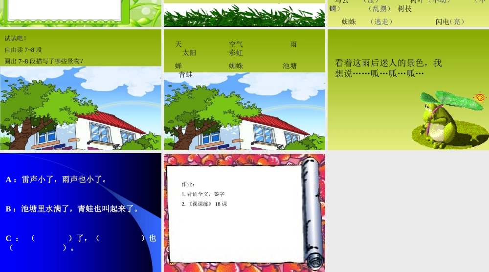 新课标人教版第四册语文雷雨优秀课件下载