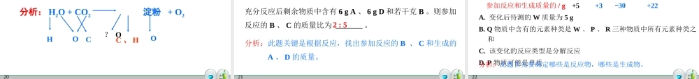 初中化学总复习质量守恒定律、化学方程式