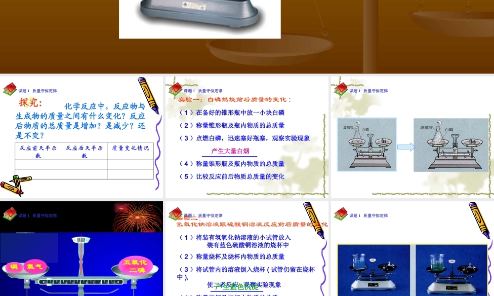 课题1 质量守恒定律课件