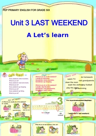 人教PEP六年级下册英语Unit3LastWeekend