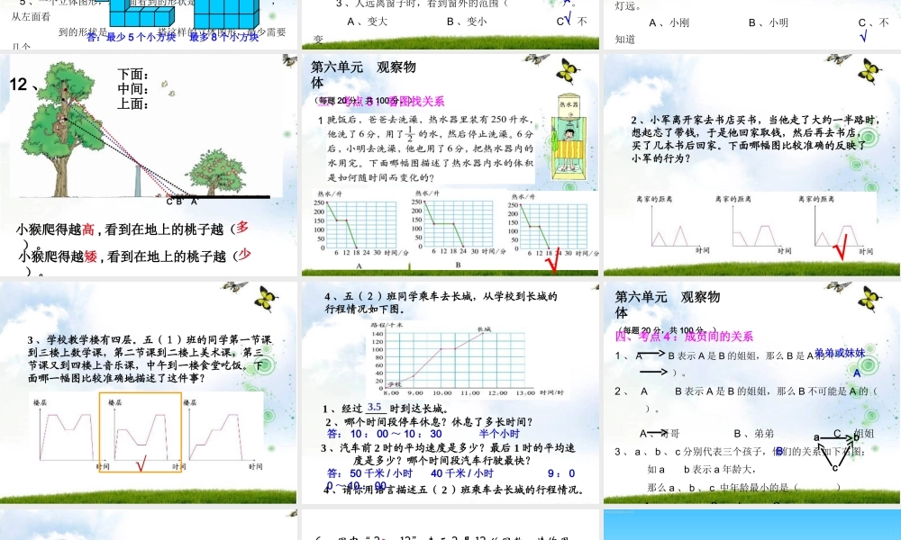 观察物体_常考题型练习