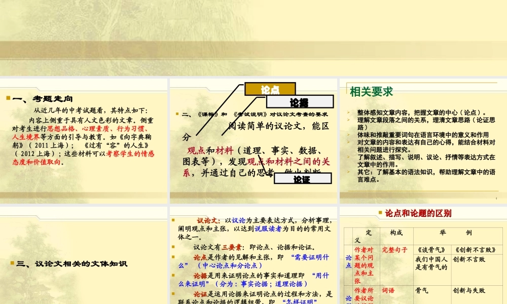 中考议论文阅读讲义_教案_资料(详细版)