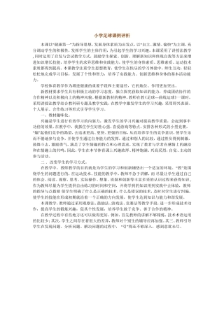 小学足球课例评析