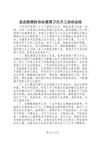 县皮肤病防治站爱国卫生月工活动总结