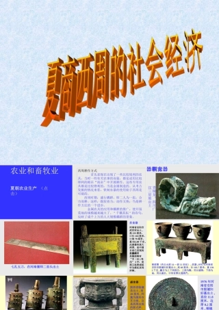夏商西周的社会经济