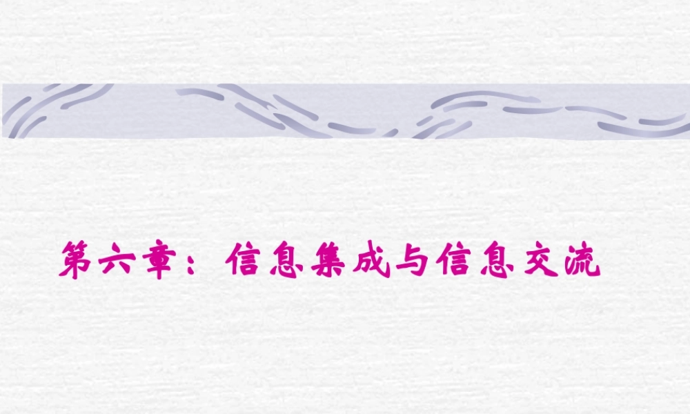 信息集成与信息交流