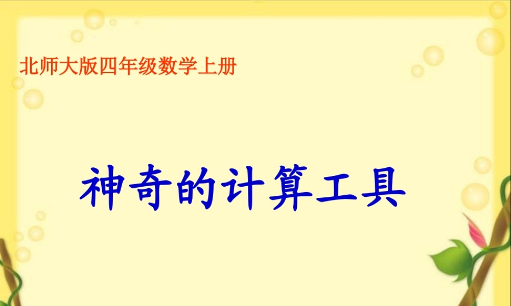 四年级数学上册《神奇的计算工具》PPT课件之二（北师大版）