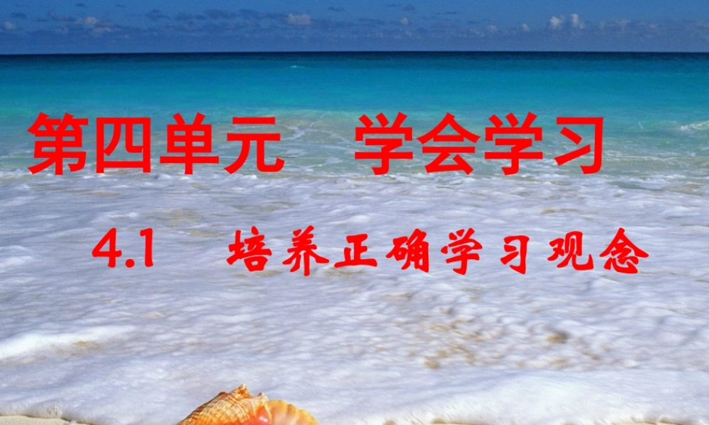树立正确学习观念PPT
