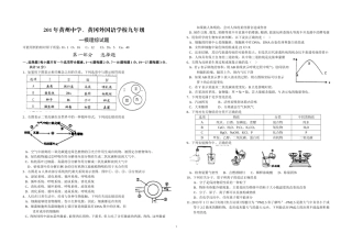 2013年黄州中学、黄冈外国语学校九年级一模理综试题（正稿）