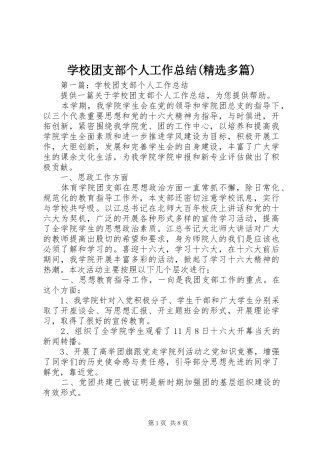 学校团支部个人工作总结(精选多篇)