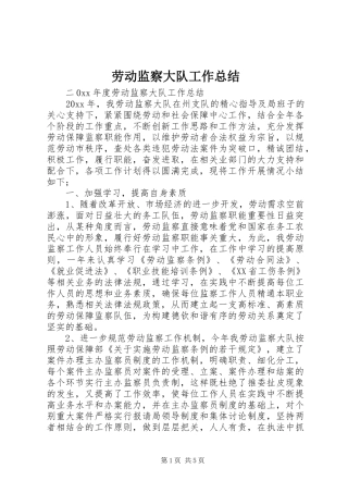 劳动监察大队工作总结_1