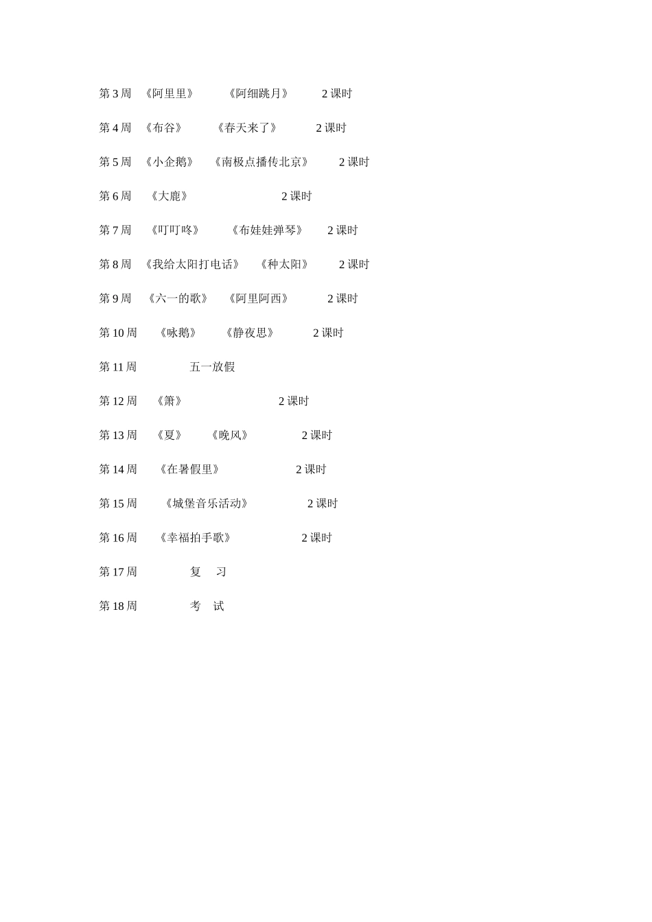 二年级音乐下册教学计划_第3页
