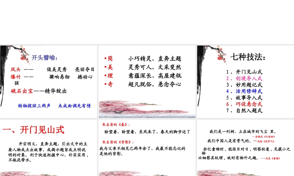 作文开头技法(李晨钟)