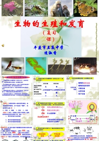 生物的生殖和发育复习课