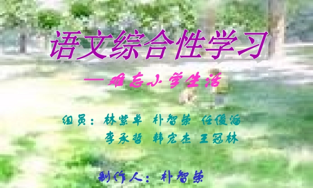 综合性学习：难忘小学生活