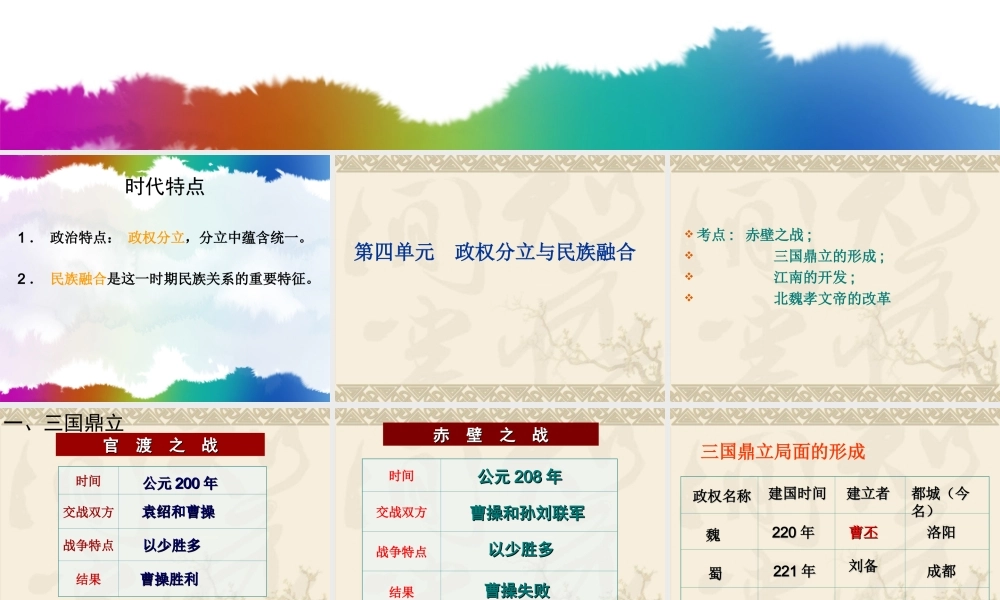 七年级上学期第四单元复习[课件][人