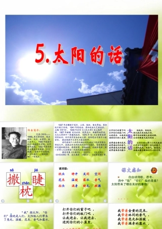 《太阳的话》《白桦》课件