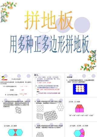 用多种正多边形拼地板