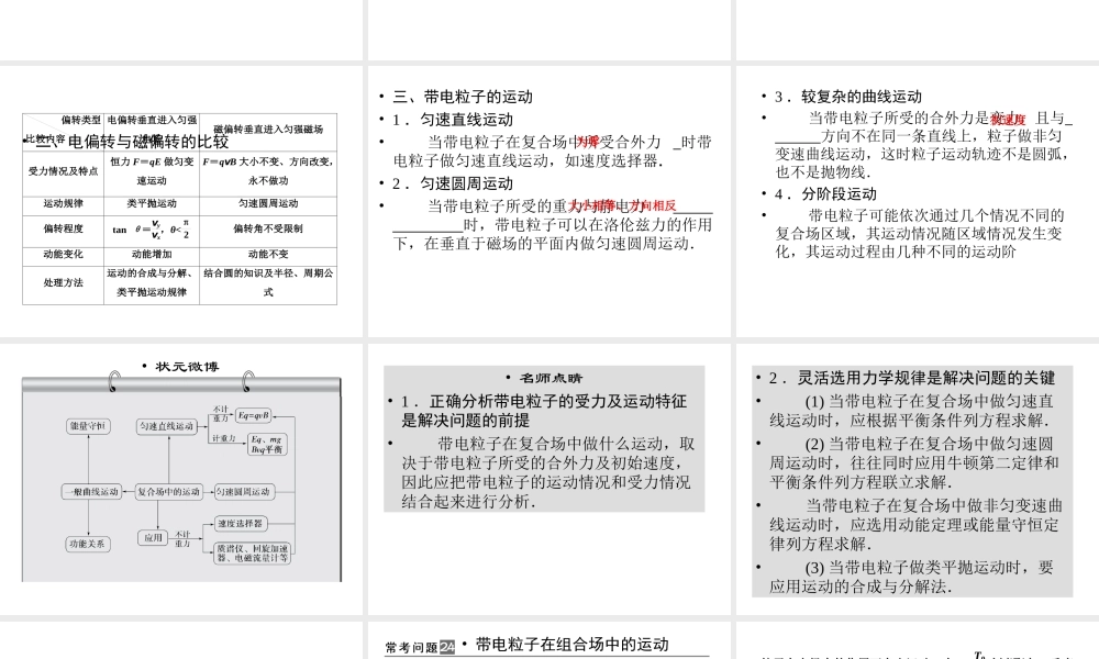 2013年高三物理二轮锁定高考课件：38带电粒子在复合场中的运动常考的2个问题