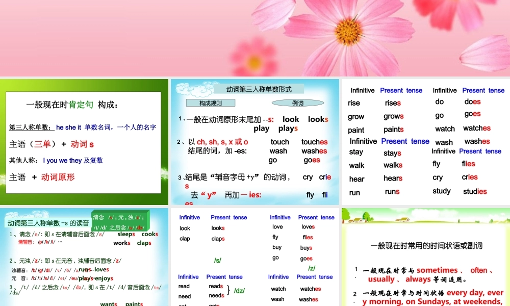 动词一般现在时