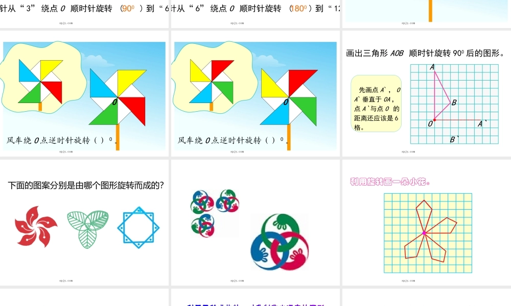人教版五年级数学下册《旋转、欣赏设计》课件PPT