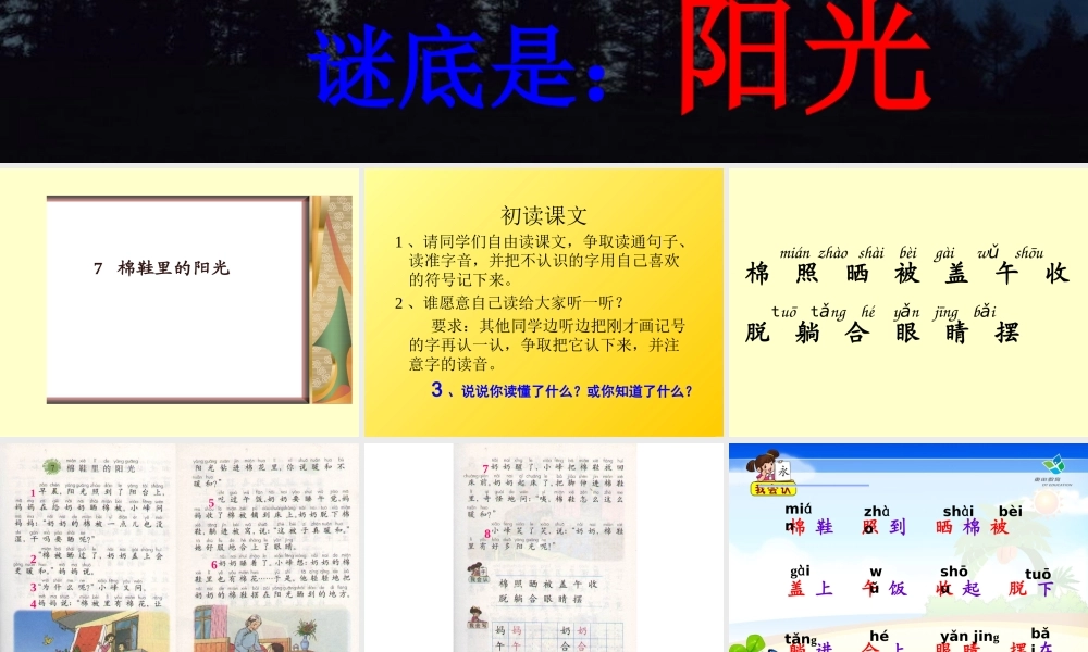 棉鞋里的阳光课件修改课件