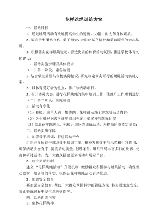 花样跳绳训练方案