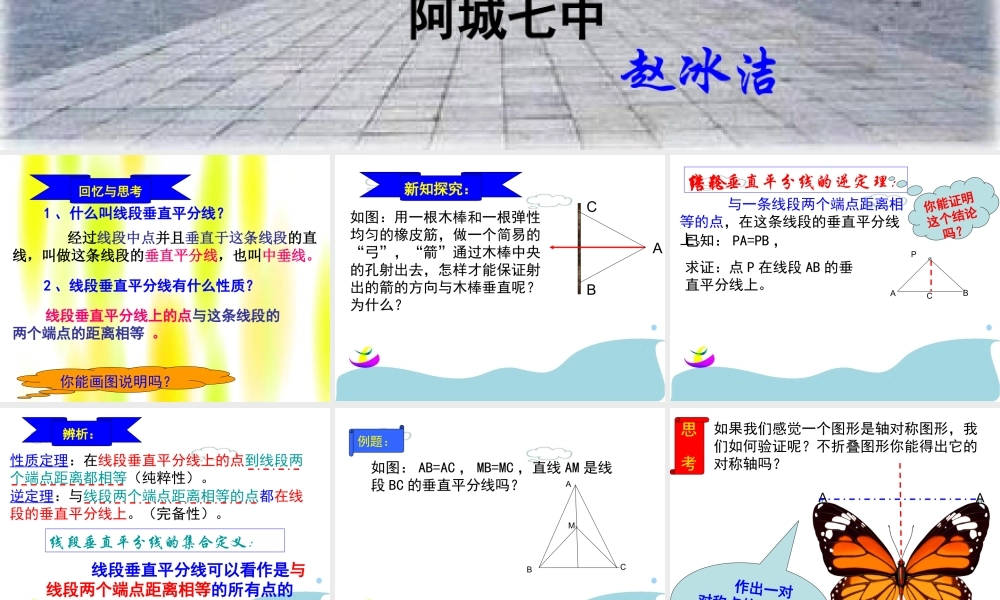 轴对称线段的垂直分线