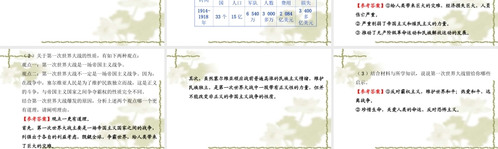 历史课件：人教版九年级上册第七单元++第21课第一次世界大战（共22张PPT）