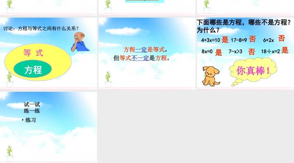 方程的认识2_(小学数学_讲课教案_PPT课件)