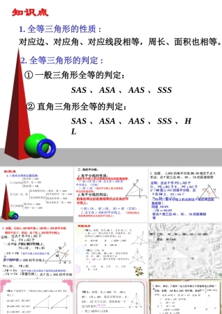 八年级数学上册全等三角形总复习课件人教版