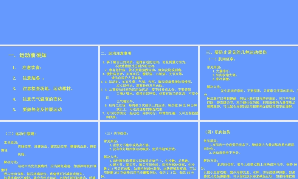 运动安全知识简介