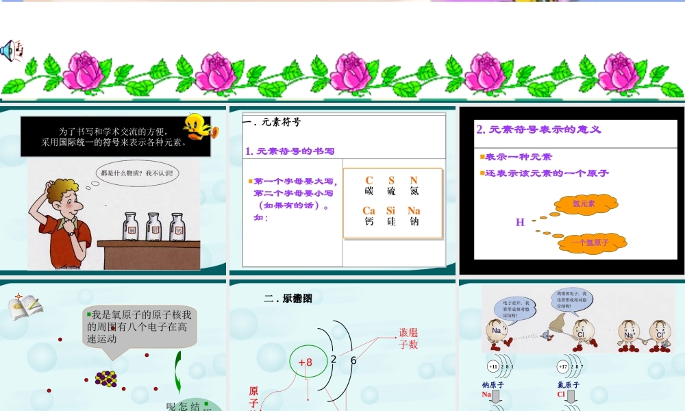 初三化学用语复习平行班