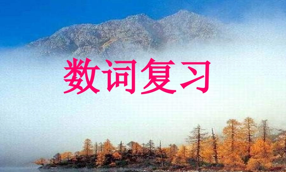 中考英语数词复习