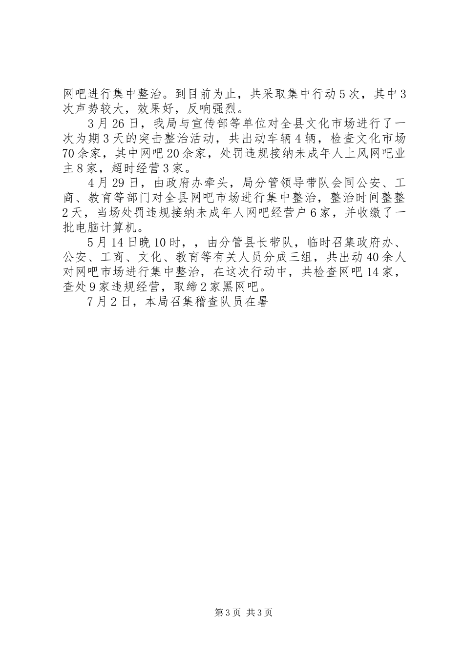 XX县文化市场工作总结_第3页