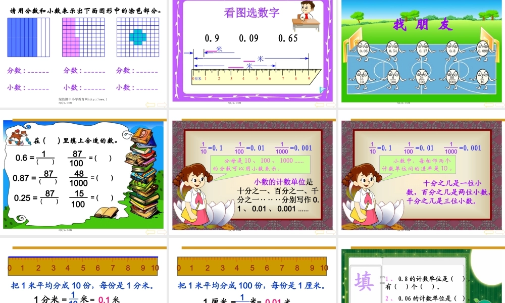 人教版四年级数学下册《小数的意义和读写法》PPT课件
