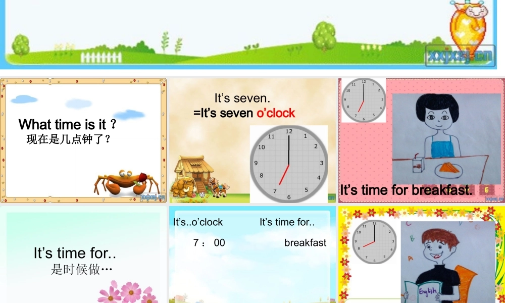 pep小学四年级英语下册unit2课件_What_time_is_it2