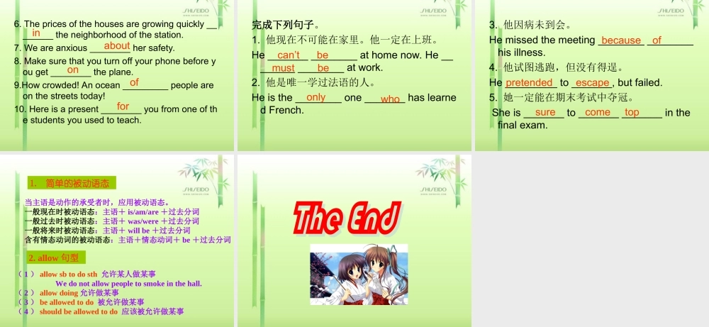 新目标九年级Unit5复习课件