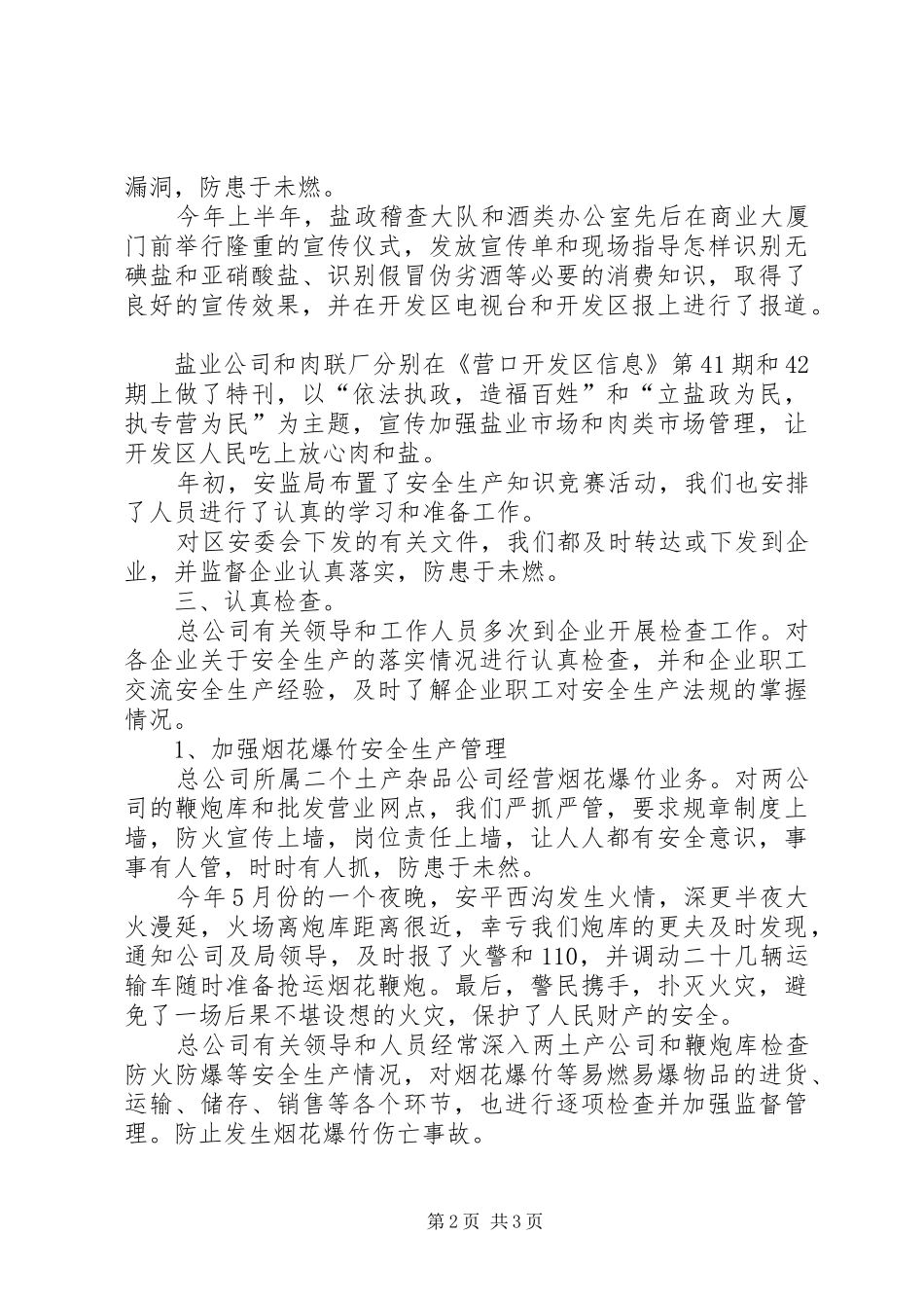 商业供销安全生产工作总结范文_第2页