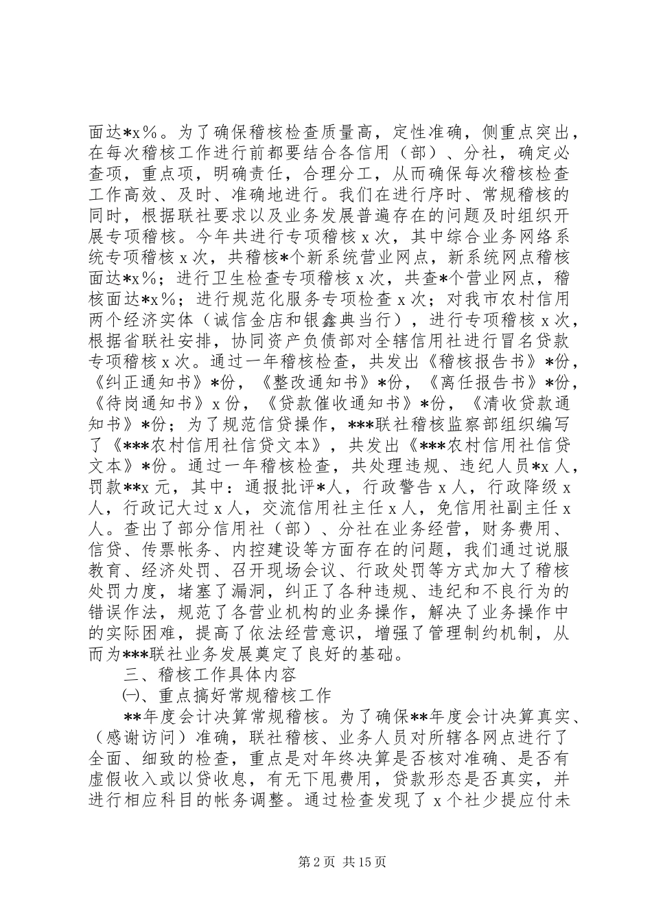 信用社稽核工作总结_第2页