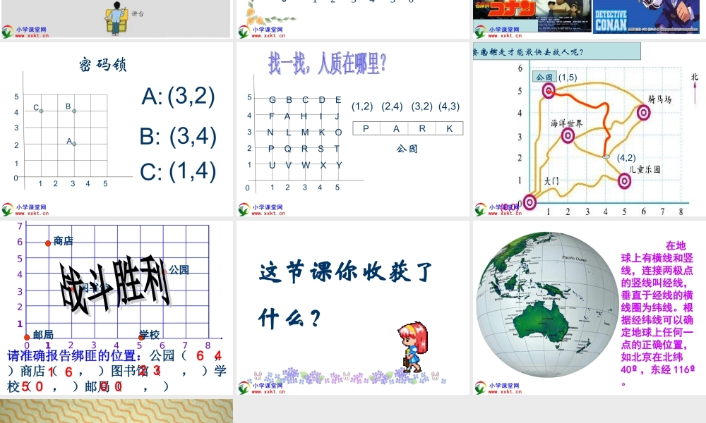 四年级数学上册《确定位置（一）》PPT课件之四（北师大版）